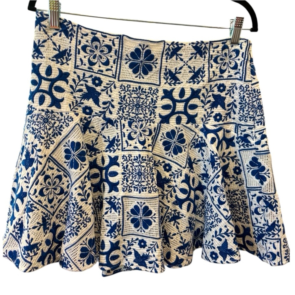 Anthropologie Maeve / Tile Print Mini Skirt / Boho Flirty Mini Skirt - Picture 2 of 2